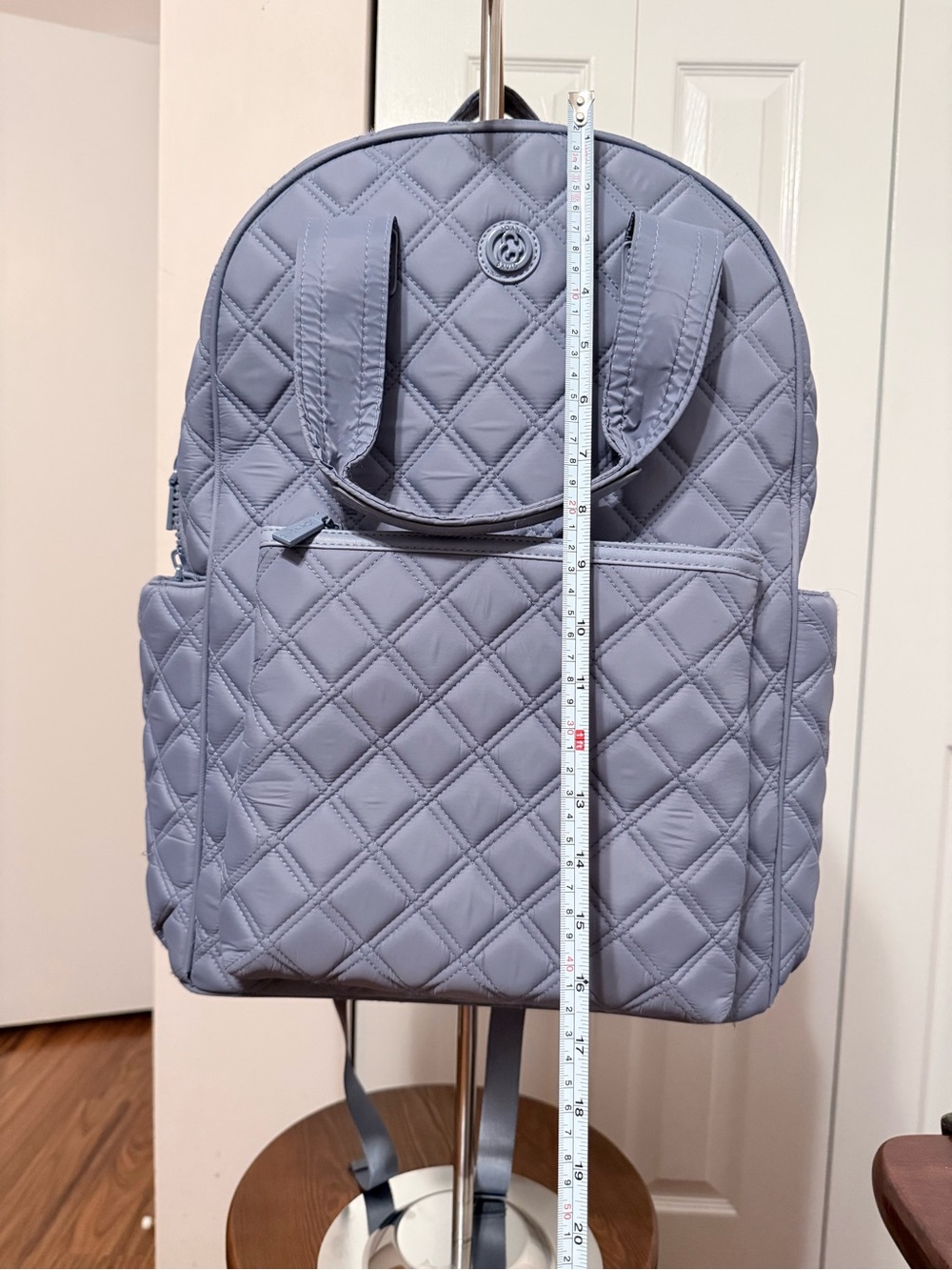 Quilted Light blue Women's Backpack Tote